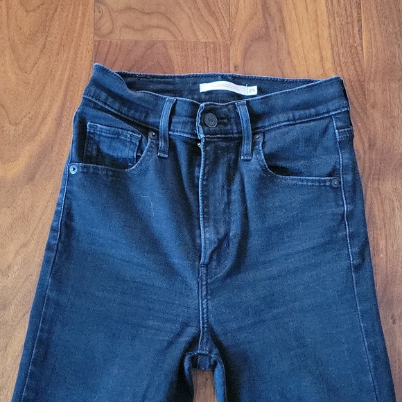 Levi's Mile High Super Skinny Black Jeans size 25 - Picture 4 of 7